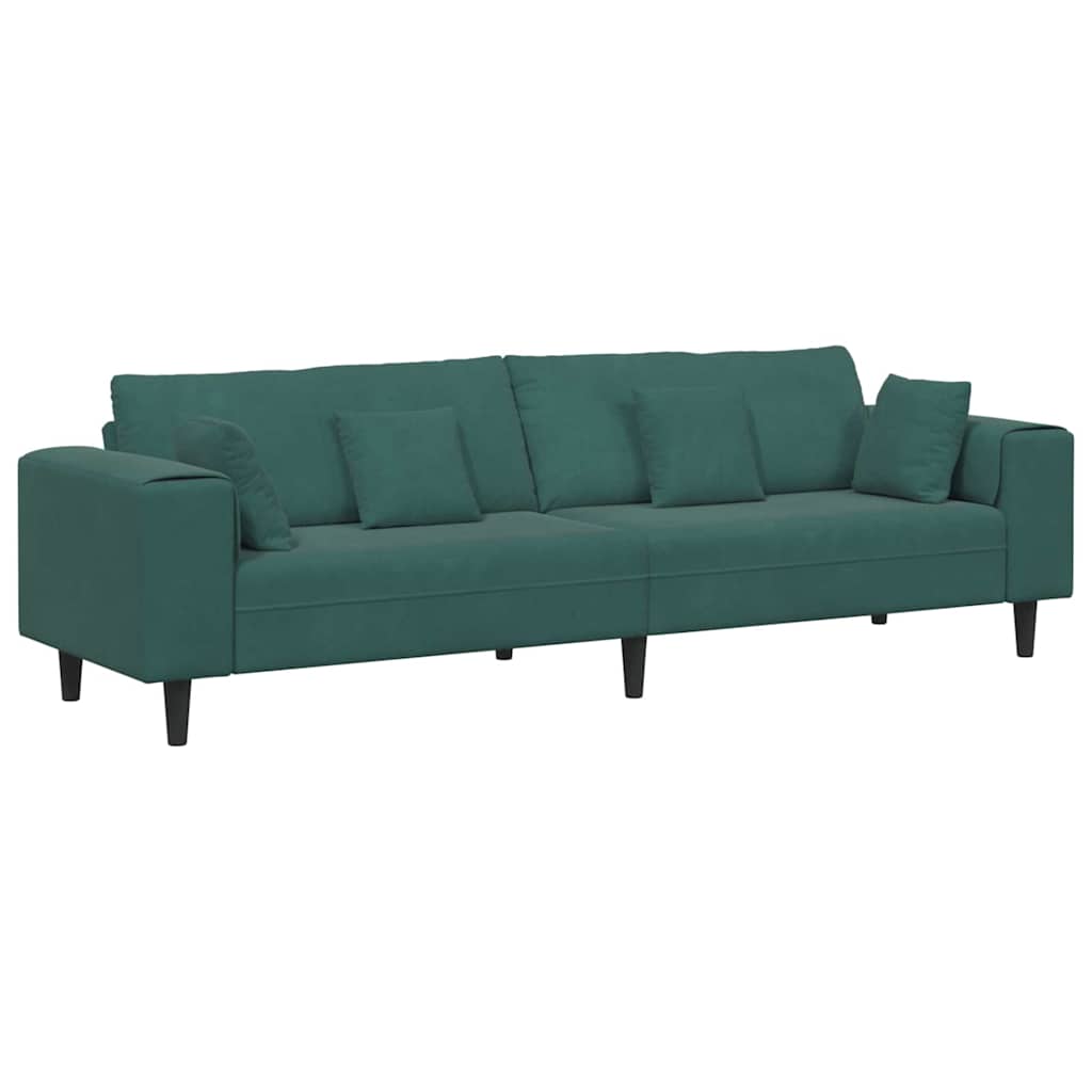Sofa Dunkelgrün 250 x 77 x 76 cm Samt