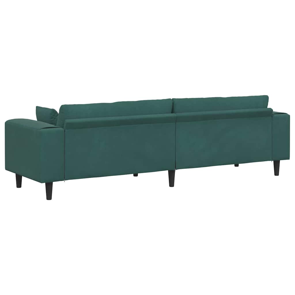 Sofa Dunkelgrün 250 x 77 x 76 cm Samt