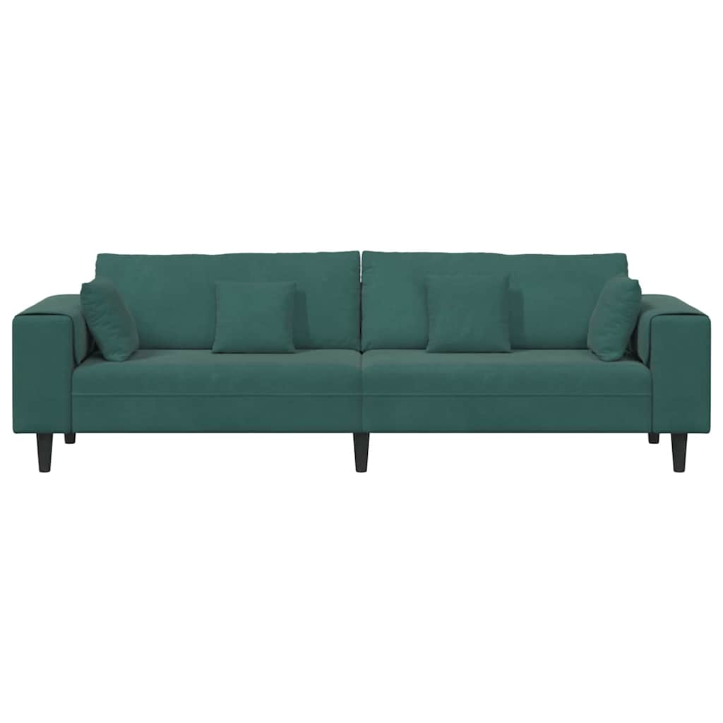 Sofa Dunkelgrün 250 x 77 x 76 cm Samt