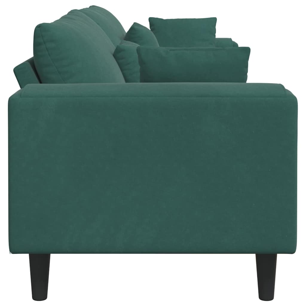 Sofa Dunkelgrün 250 x 77 x 76 cm Samt