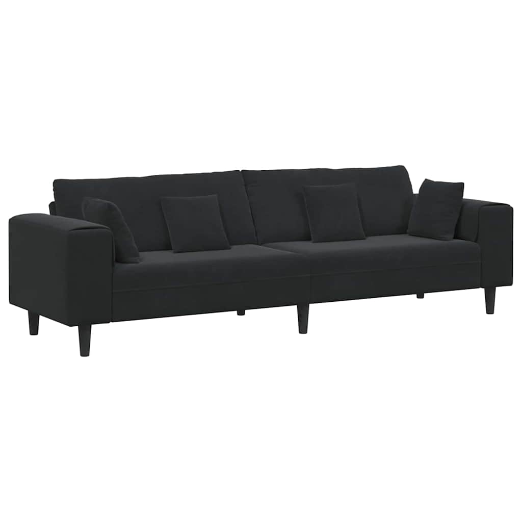 Sofa Schwarz 250 x 77 x 76 cm Samt