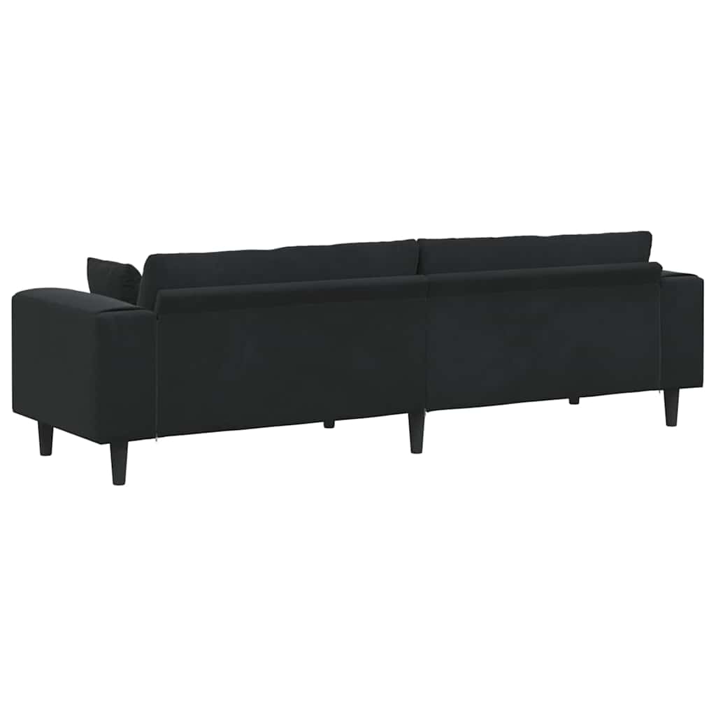 Sofa Schwarz 250 x 77 x 76 cm Samt