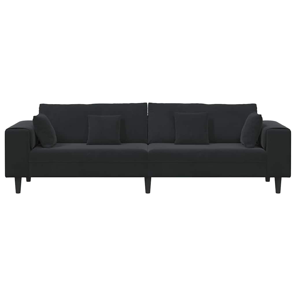 Sofa Schwarz 250 x 77 x 76 cm Samt