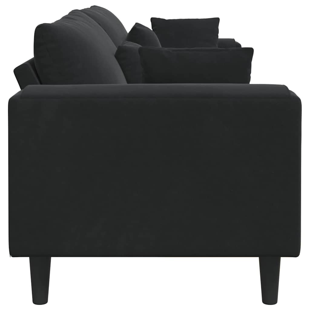 Sofa Schwarz 250 x 77 x 76 cm Samt