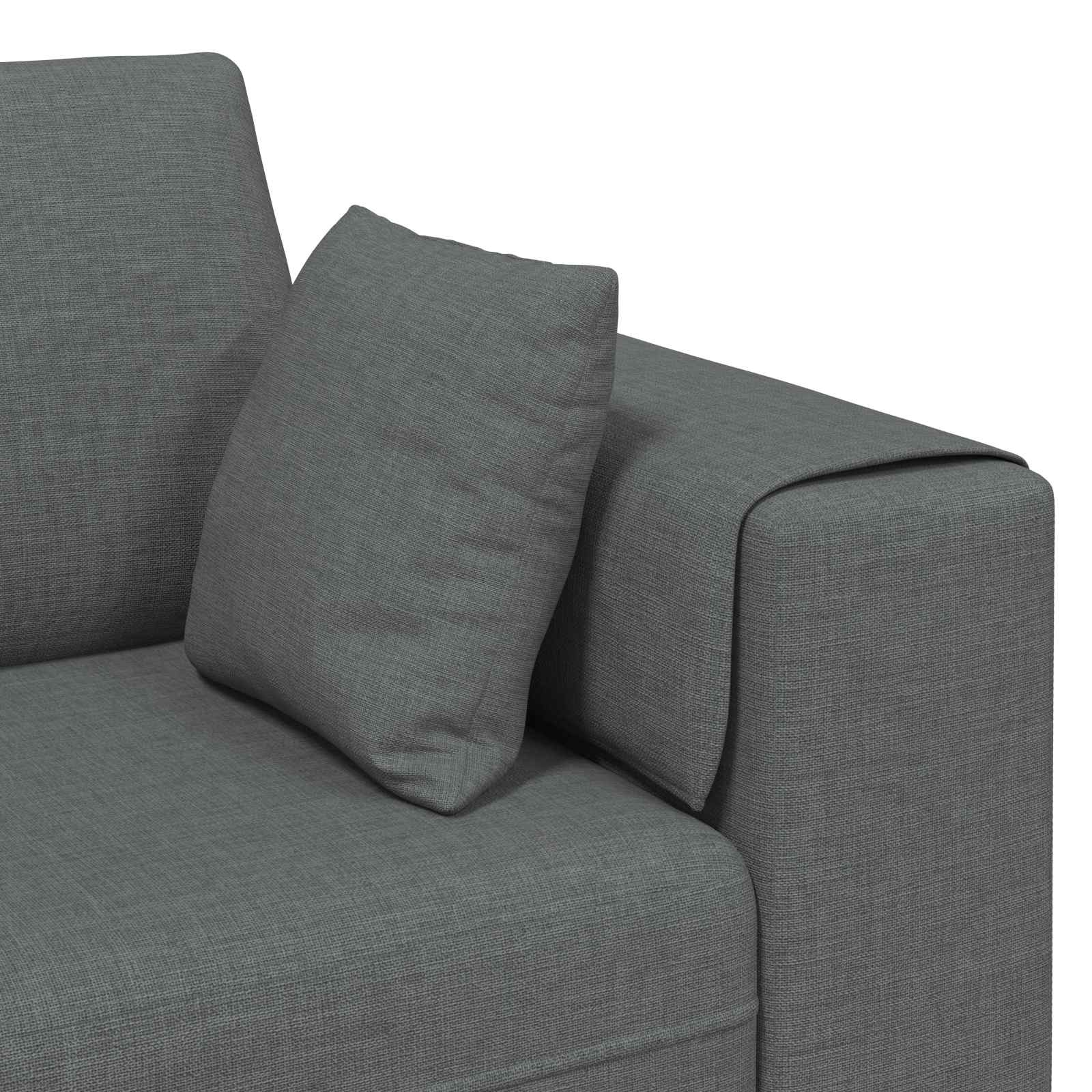 Sofa mit Kissen 3 pcs Dunkelgrau Stoff