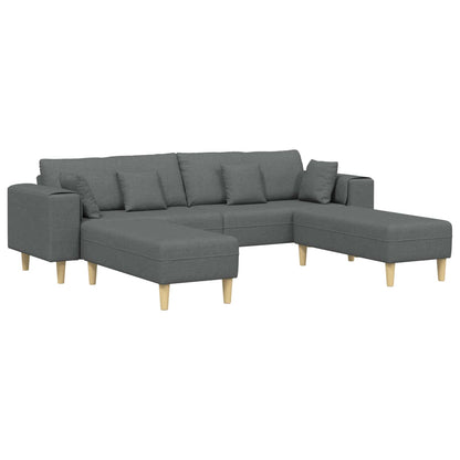 Sofa 3 stk. Dunkelgrau Stoff