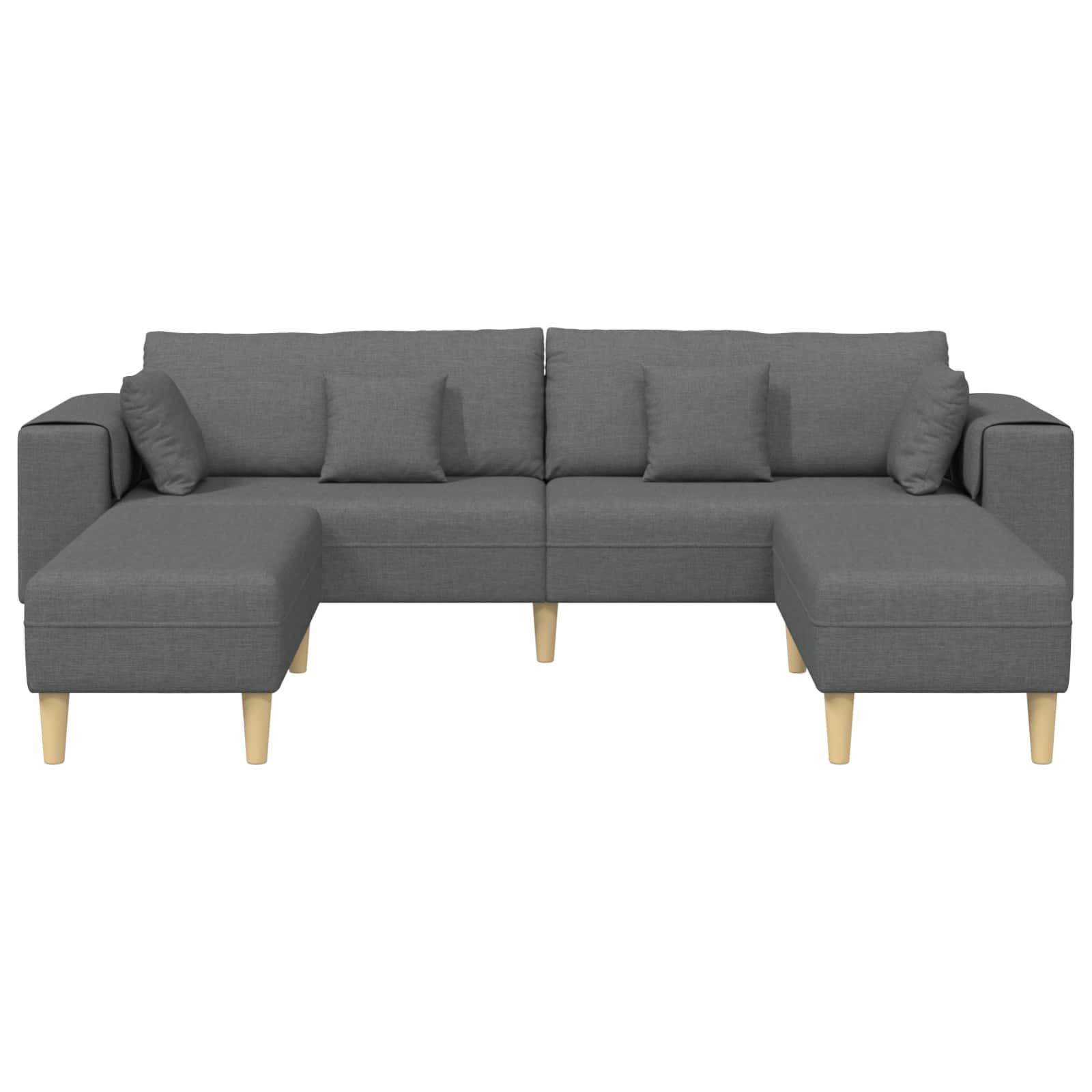 Sofa mit Kissen 3 pcs Dunkelgrau Stoff