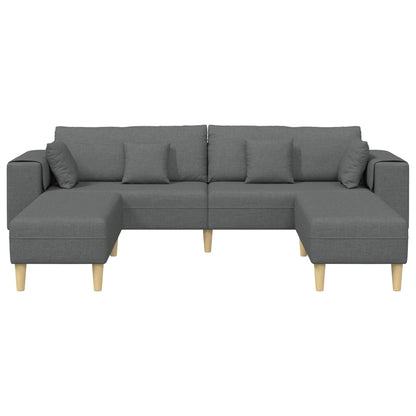 Sofa 3 stk. Dunkelgrau Stoff