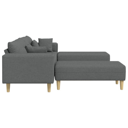 Sofa 3 stk. Dunkelgrau Stoff