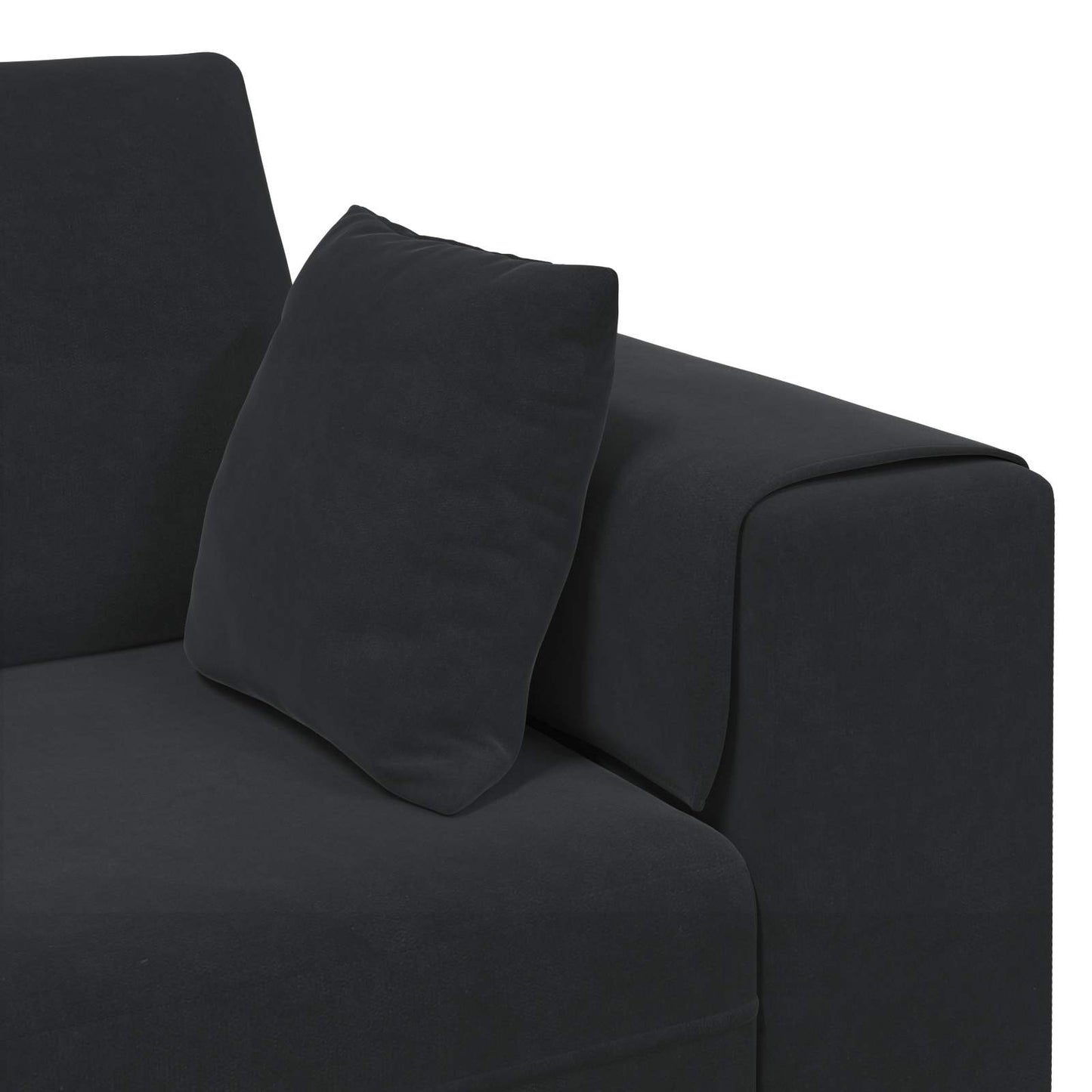 Sofa 3 stk. Schwarz Samt