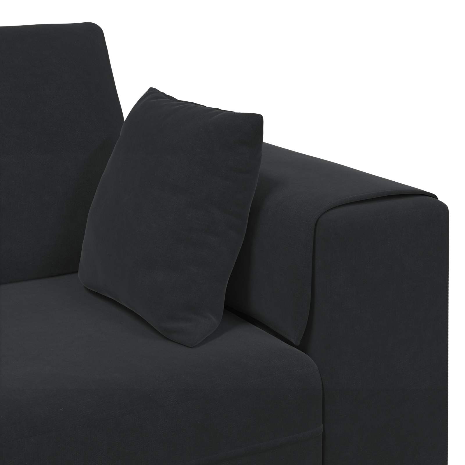 Sofa 3 stk. Schwarz Samt