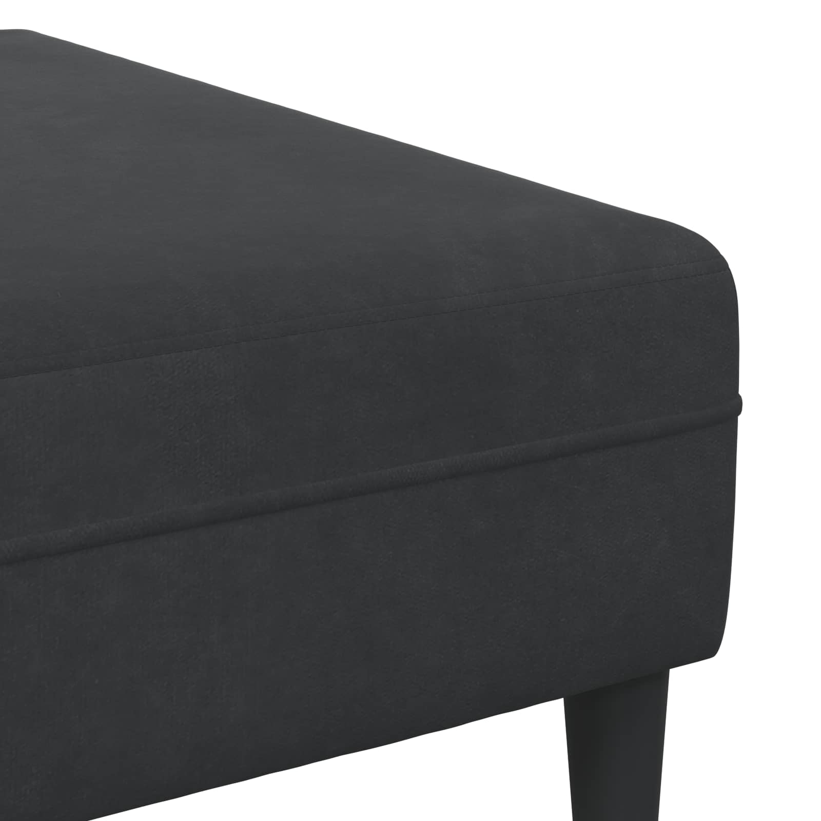 Sofa 3 stk. Schwarz Samt