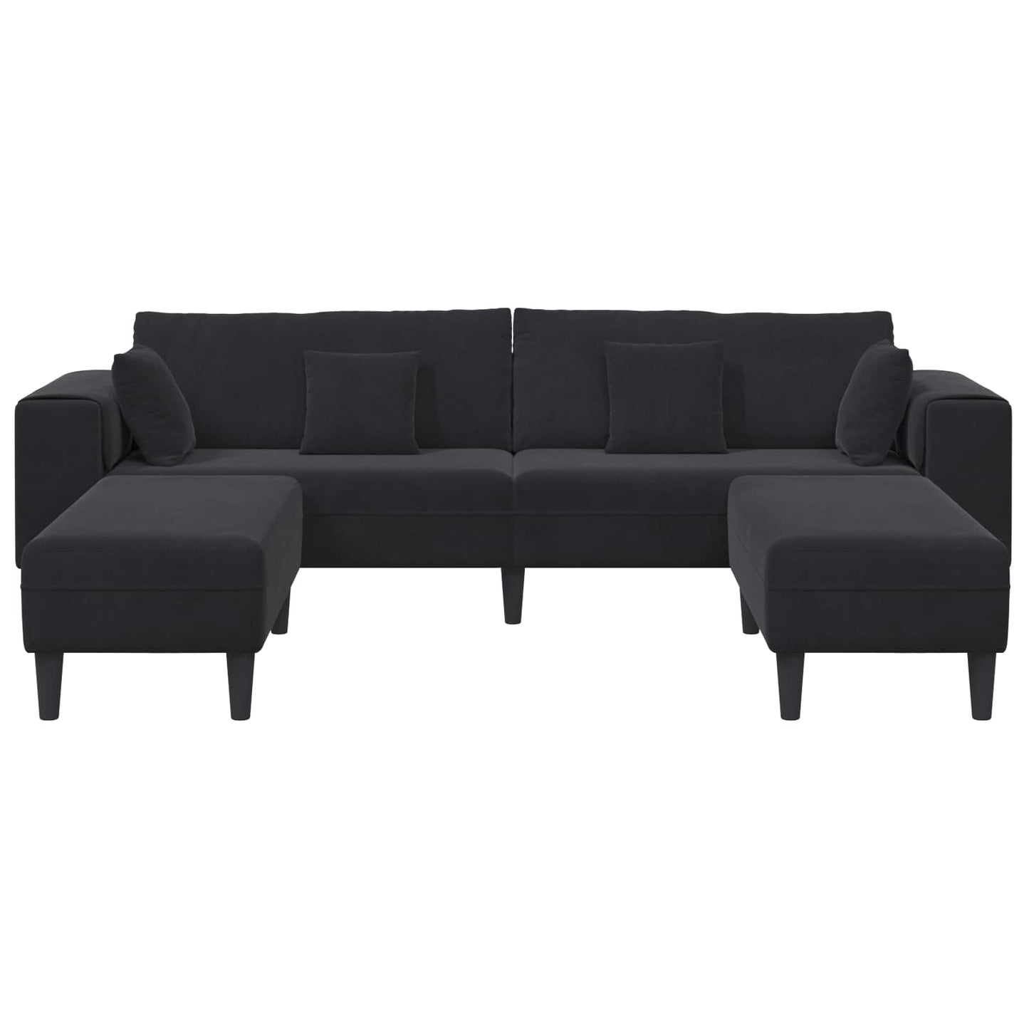 Sofa 3 stk. Schwarz Samt