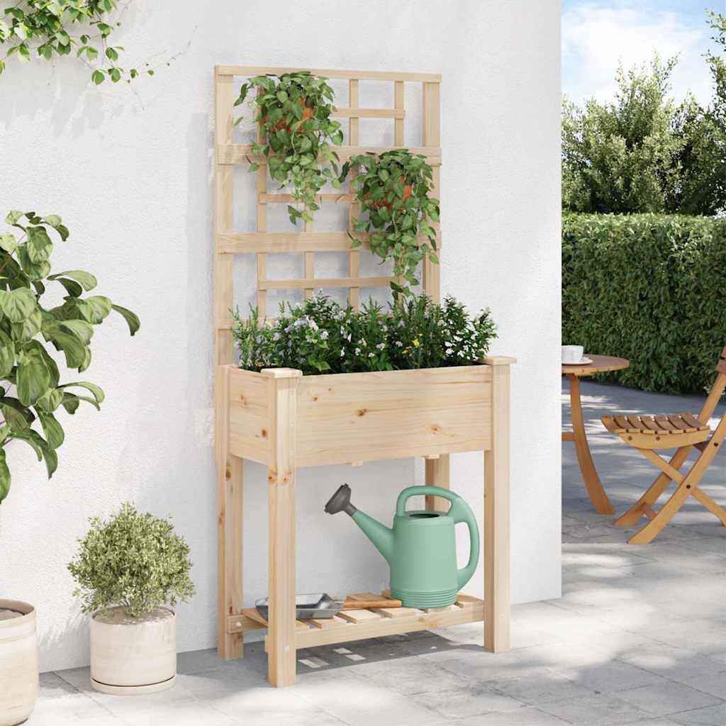 Garten-Pflanzgefäß Beige 71 x 38 x 152 cm Massivholz aus Fichte