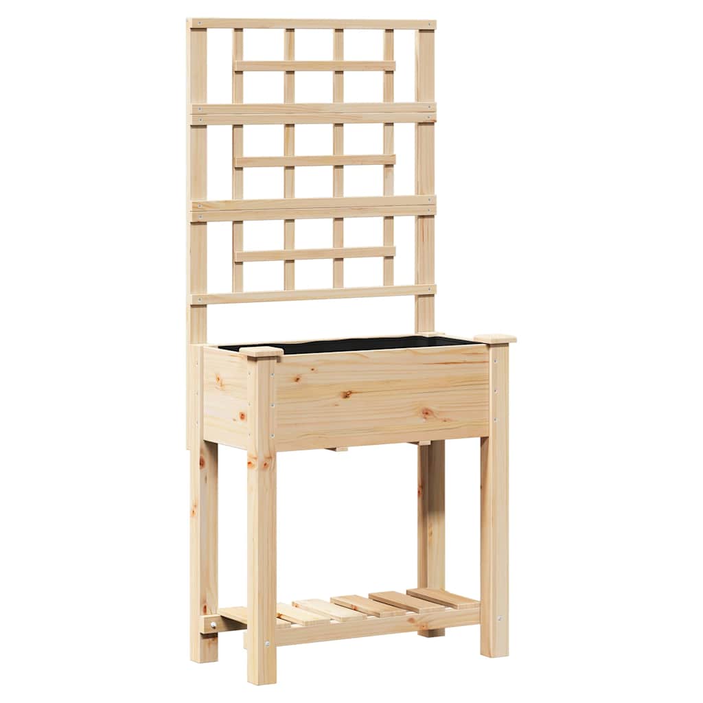 Garten-Pflanzgefäß Beige 71 x 38 x 152 cm Massivholz aus Fichte