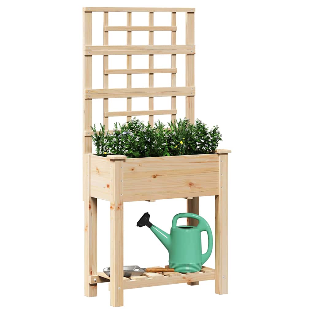 Garten-Pflanzgefäß Beige 71 x 38 x 152 cm Massivholz aus Fichte