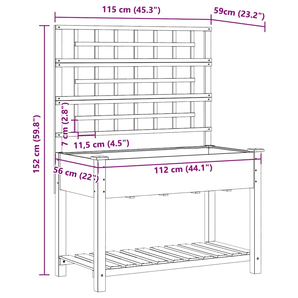 Garten-Pflanzgefäß Beige 115 x 60,5 x 153 cm