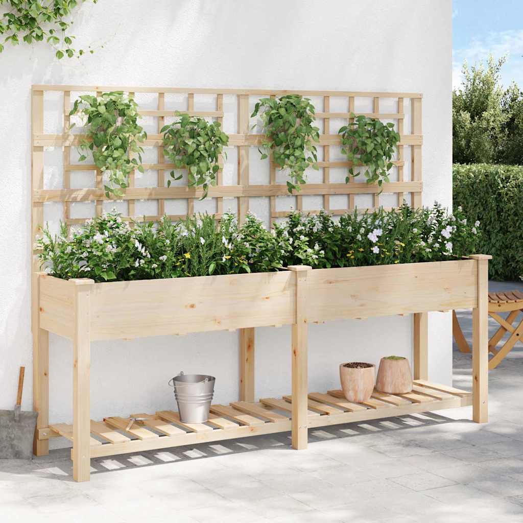 Garten-Pflanzgefäß Beige 203,5 x 54 x 152,5 cm