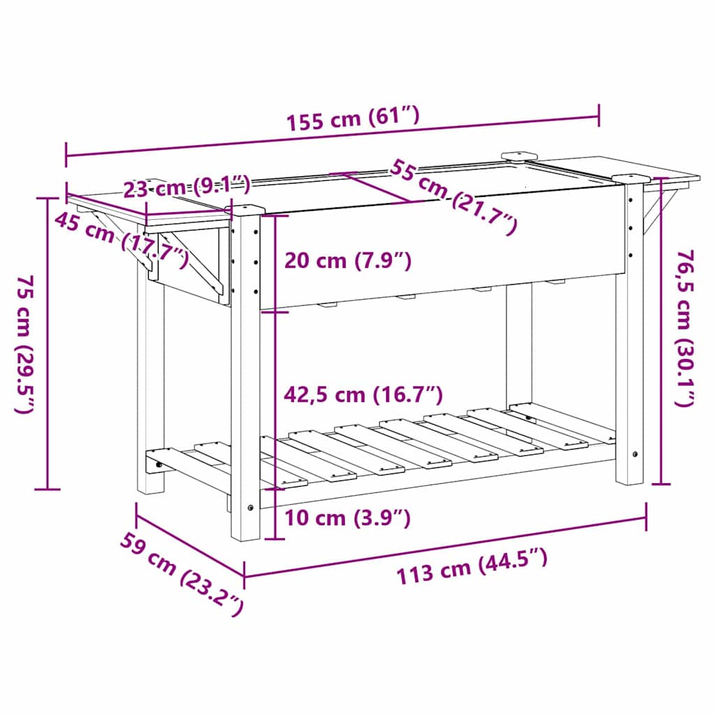 Garten-Pflanzgefäß Beige 155 x 59 x 76,5 cm