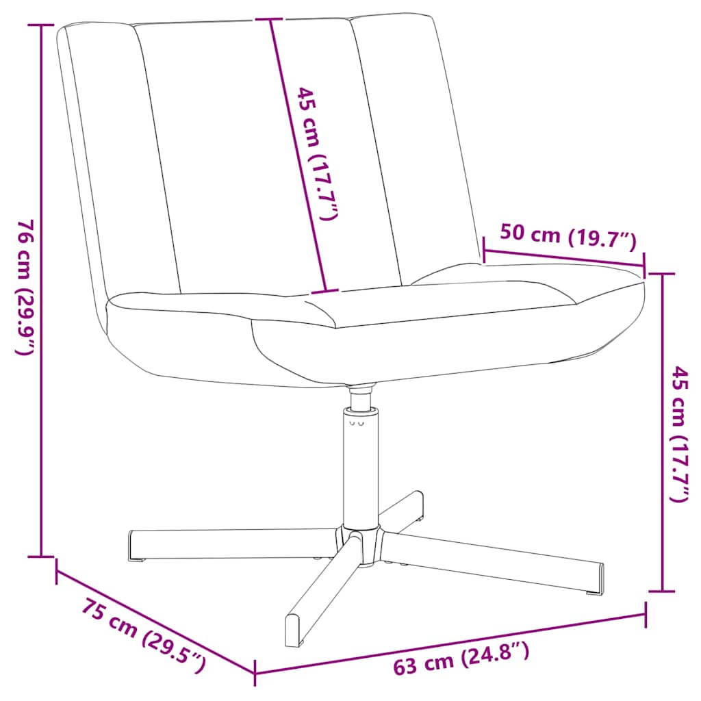 Drehstuhl Hellgrau 63 x 75 x 76 cm Stoff