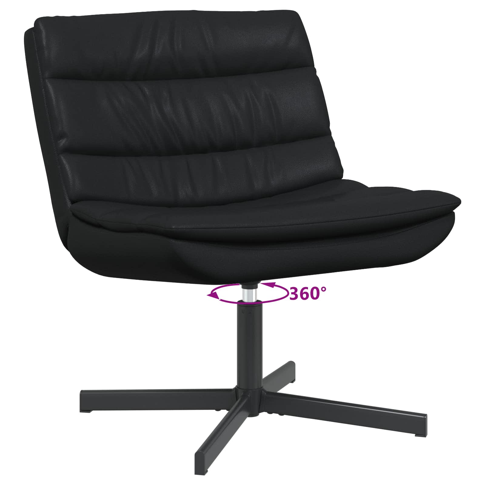 Drehstuhl Schwarz 63 x 75 x 76 cm Glänzendes PU