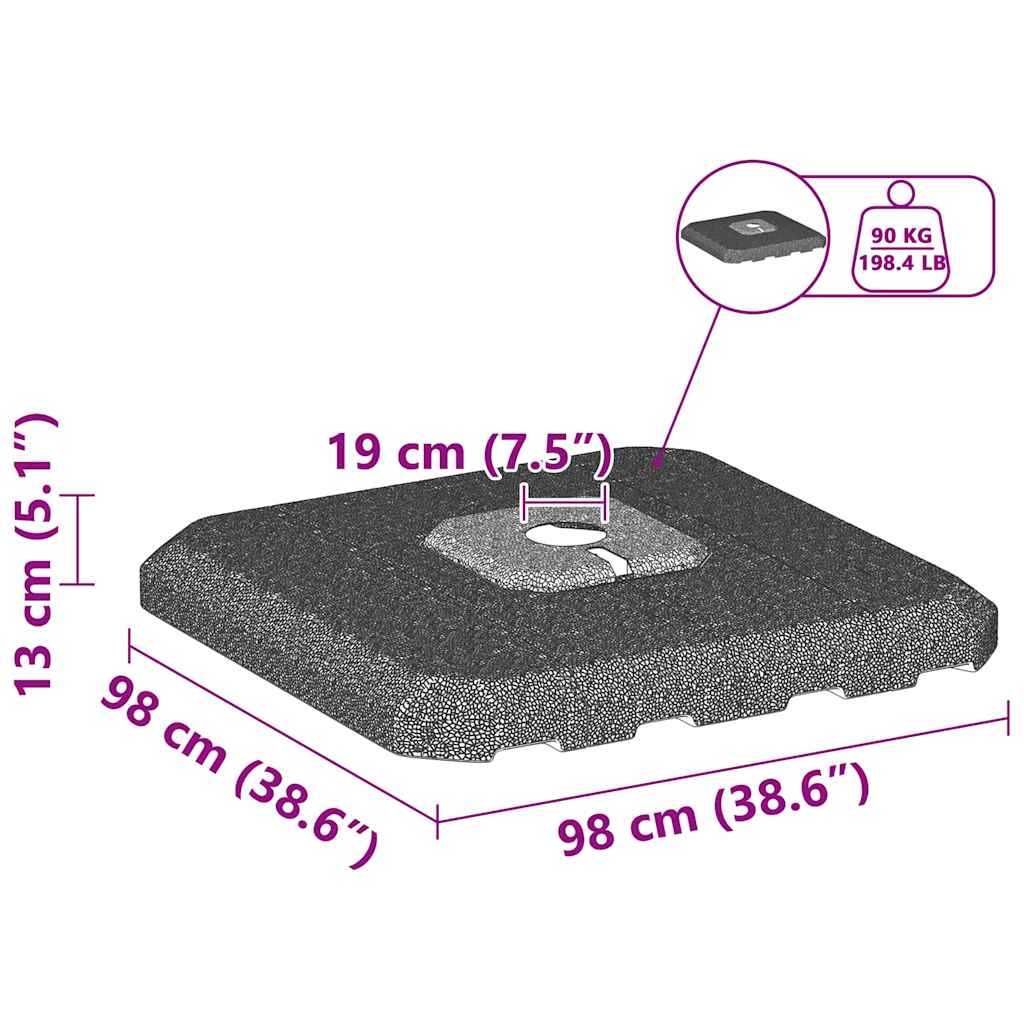 Basis für Freischwinger-Sonnenschirm 130 Schwarz Quadratisch