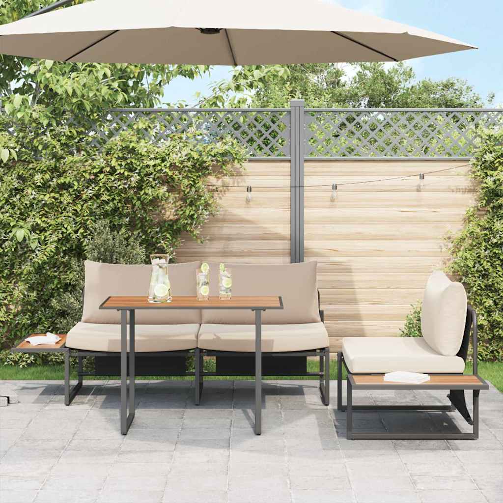 Garten Essgruppe 3 stk. Taupe Stahl
