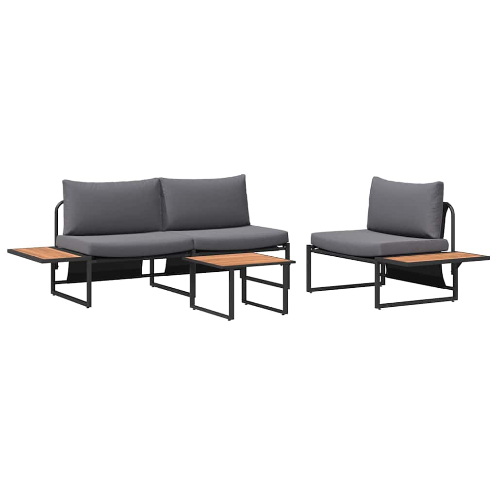 Garten Essgruppe 3 pcs Anthrazit Stahl