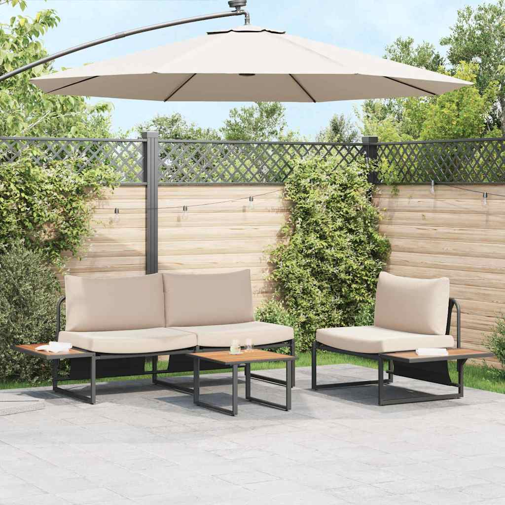 Garten Essgruppe 3 Stk. Taupe Stahl