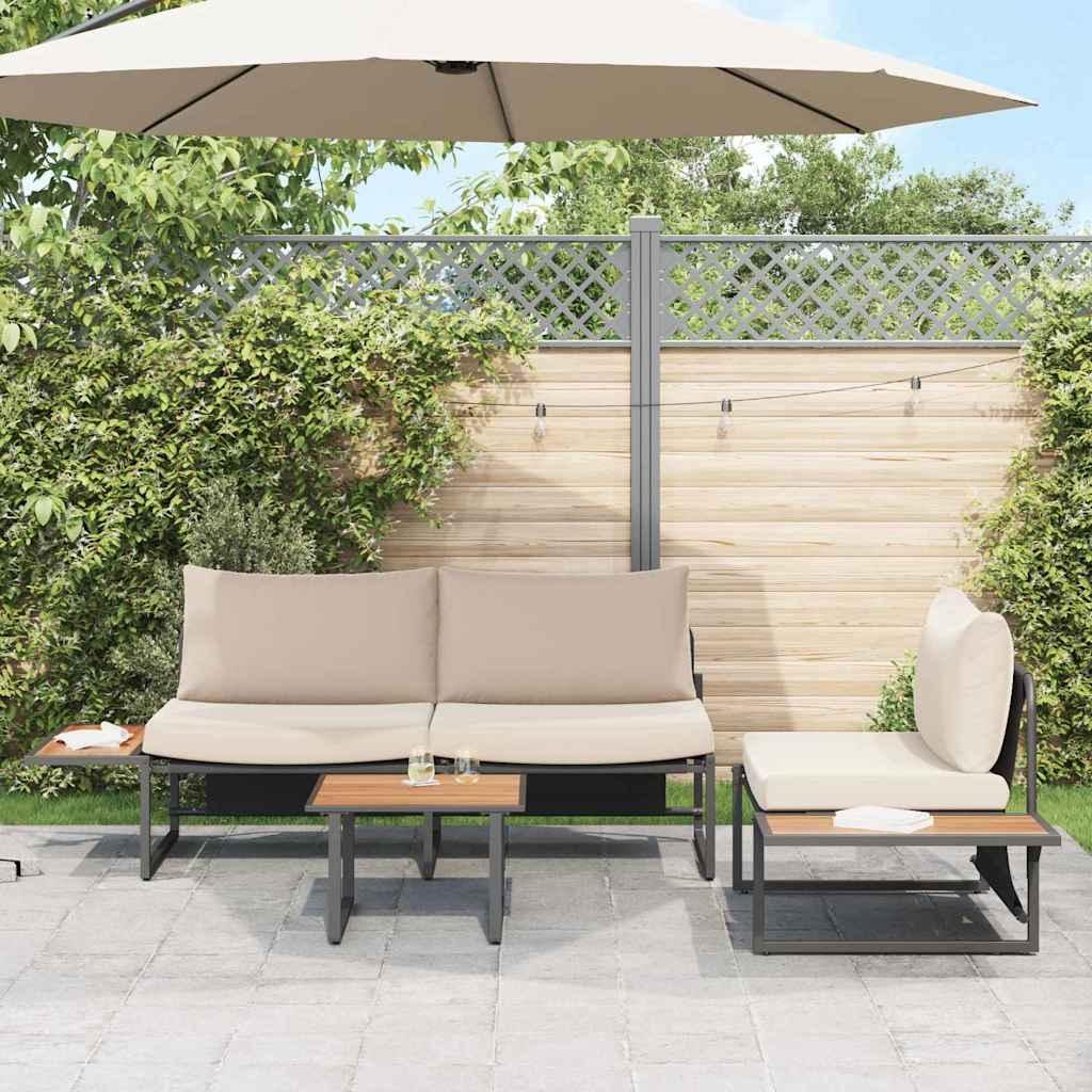 Garten Essgruppe 3 Stk. Taupe Stahl