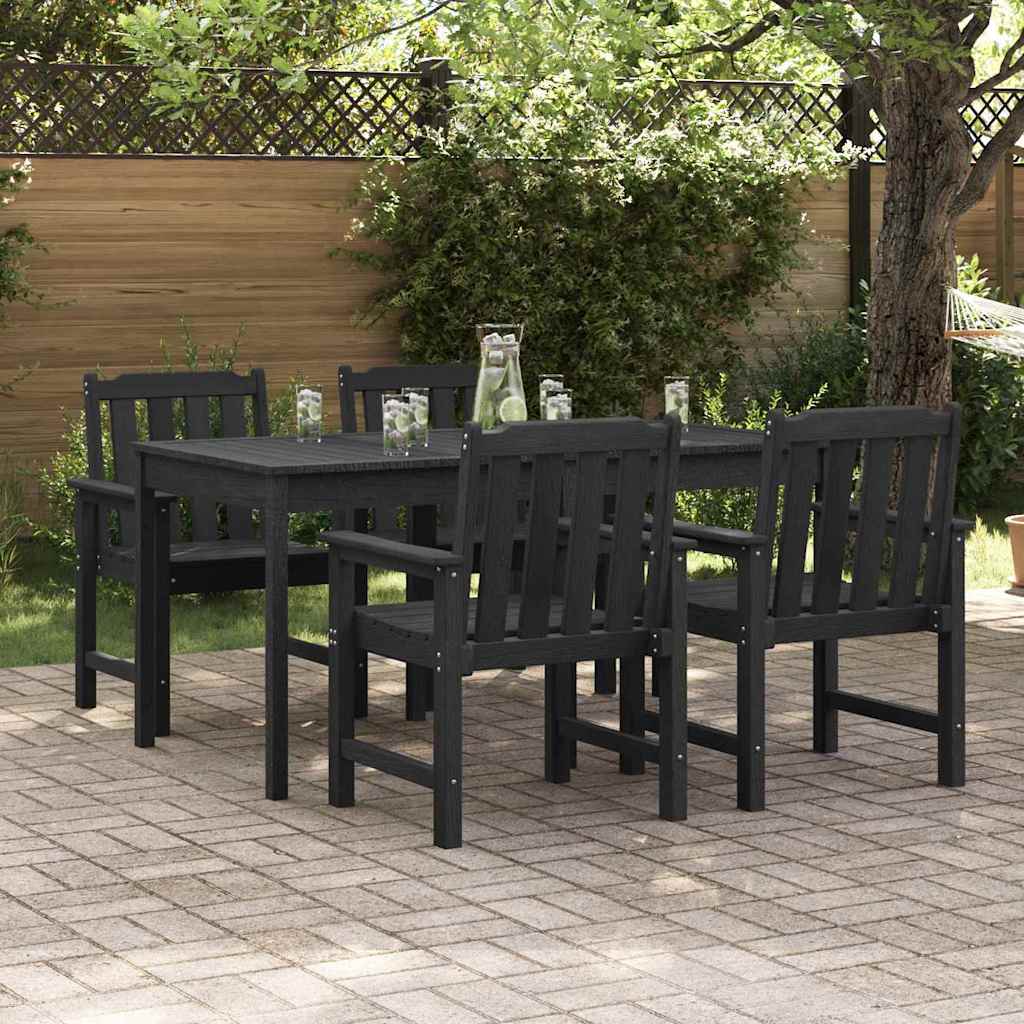 Gartenstuhl 4 stk. Schwarz Polyethylen