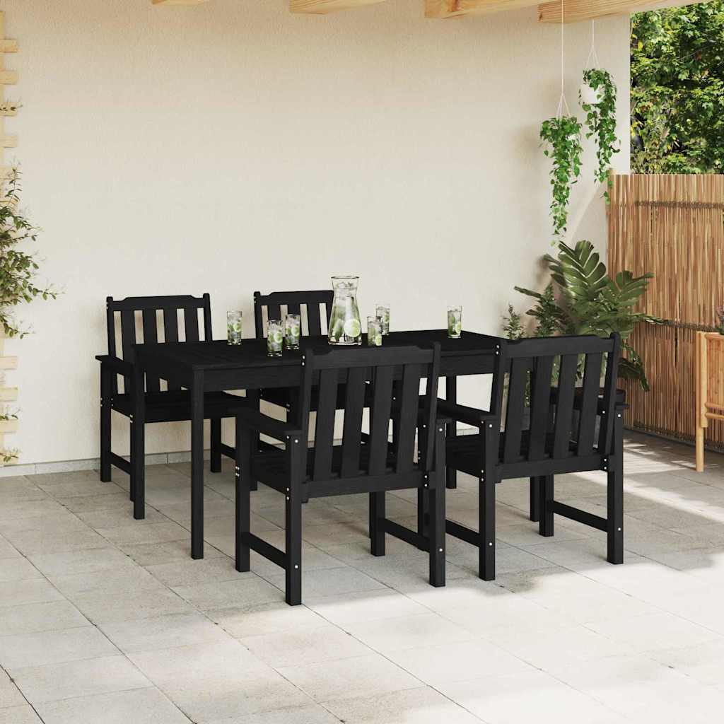 Gartenstuhl 4 stk. Schwarz Polyethylen