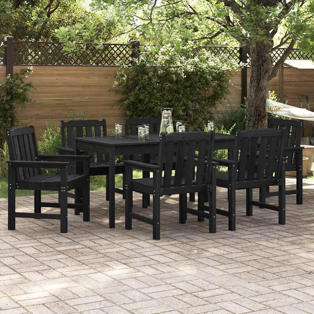 Gartenstuhl 6 stk. Schwarz Polyethylen