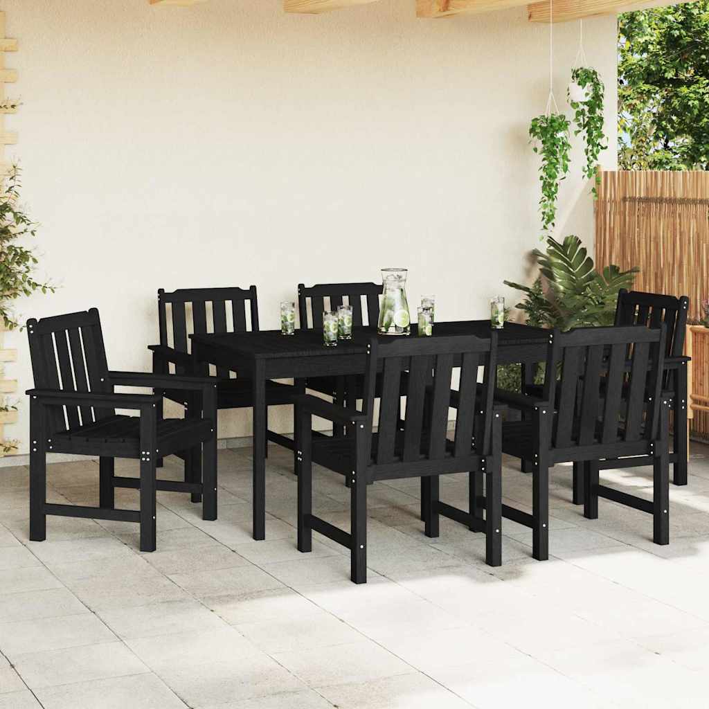 Gartenstuhl 6 stk. Schwarz Polyethylen