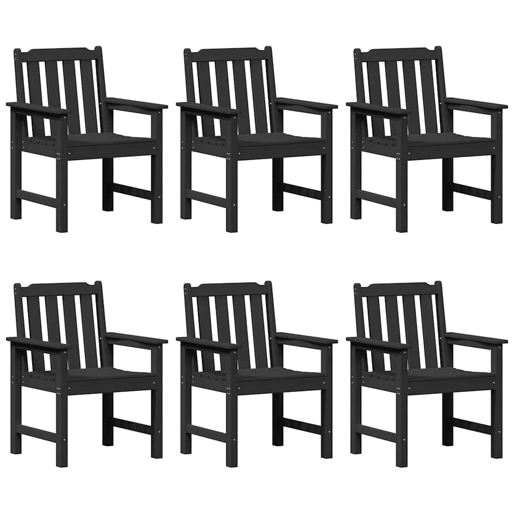 Gartenstuhl 6 stk. Schwarz Polyethylen