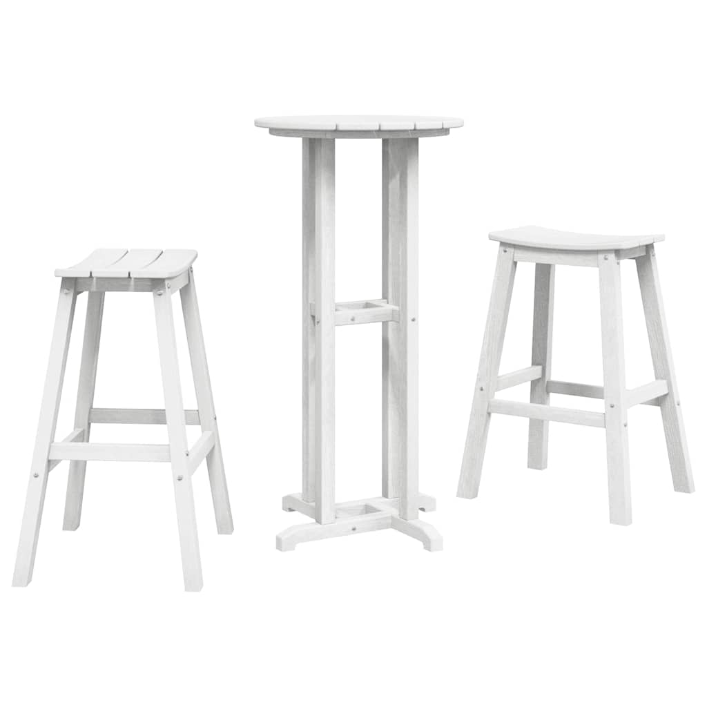 Garten Bar Set 3 stk. Weiß HDPE
