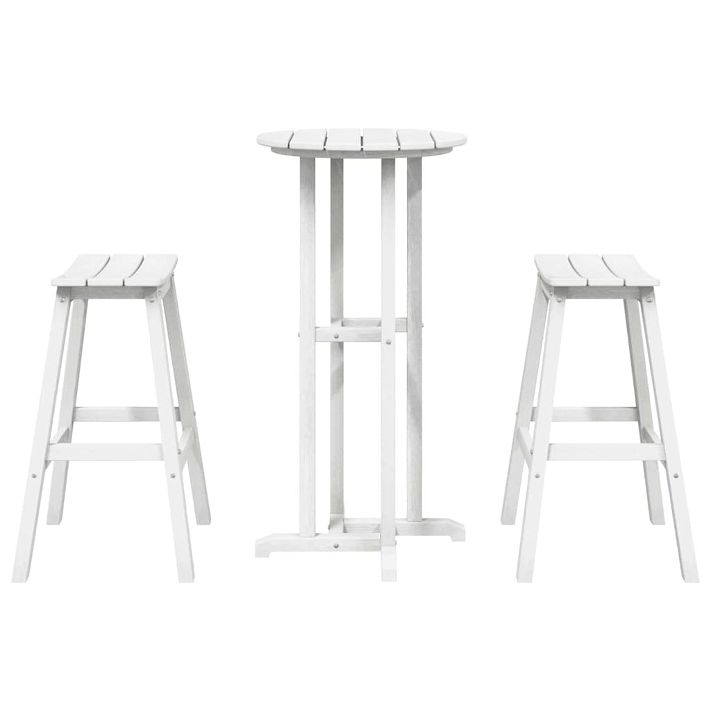 Garten Bar Set 3 stk. Weiß HDPE