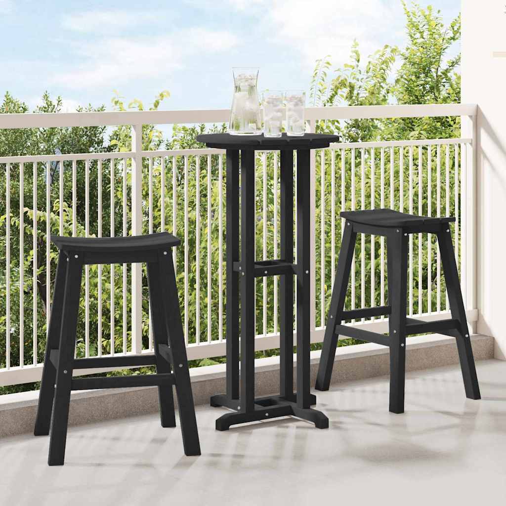 Garten Bar Set 3 stk. Schwarz HDPE