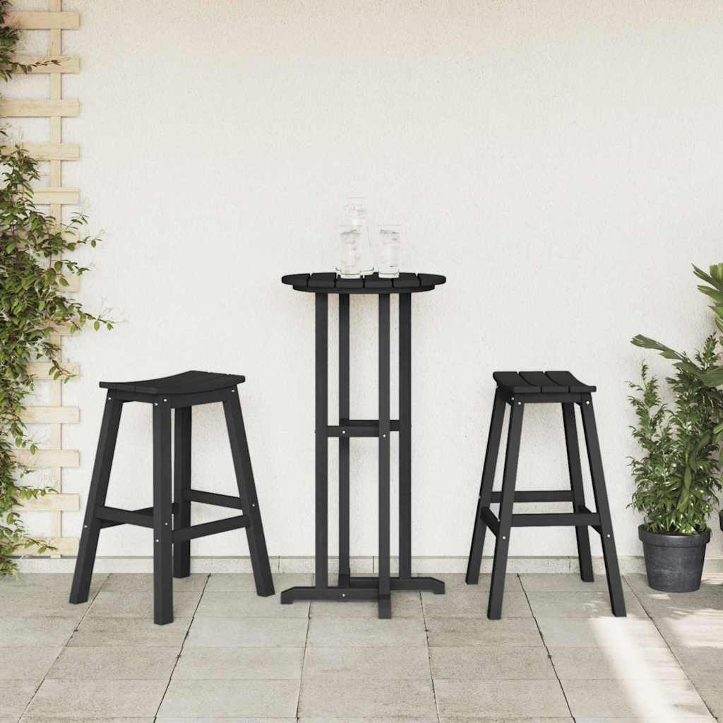 Garten Bar Set 3 stk. Schwarz HDPE