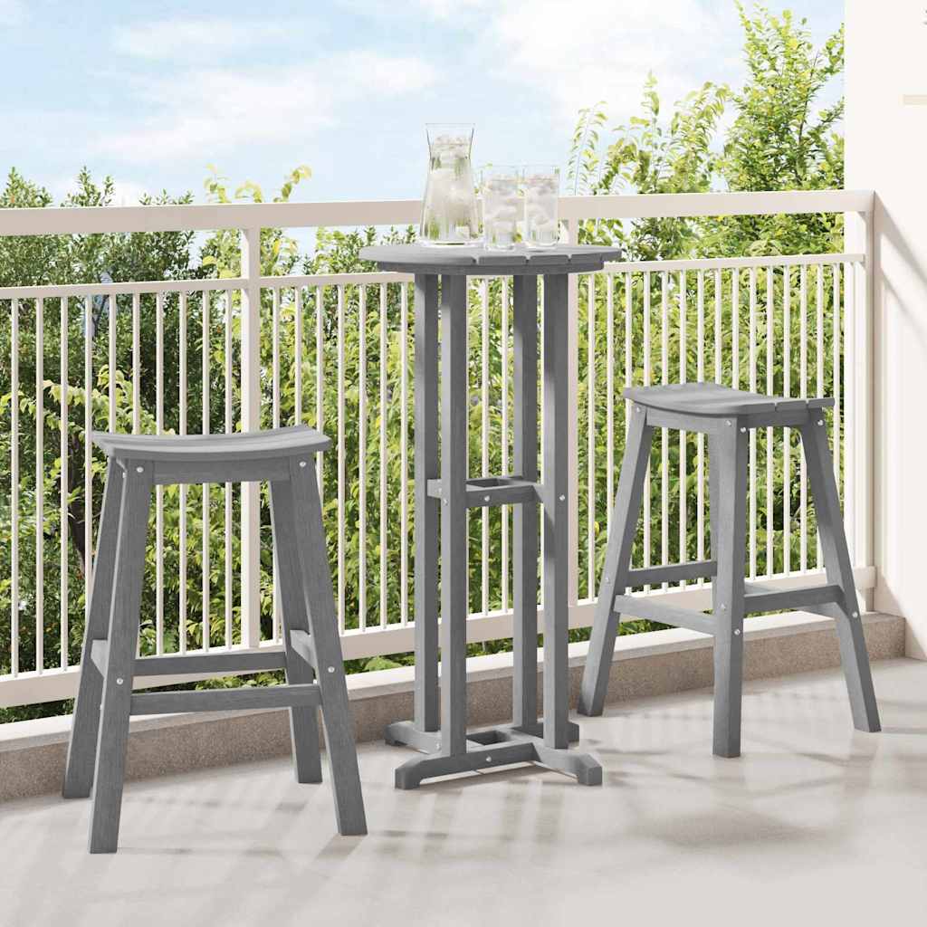 Garten Bar Set 3 Stk. Hellgrau HDPE