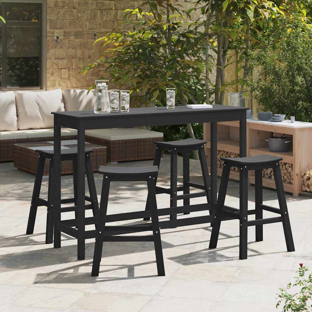 Garten Bar Set 4 stk. Schwarz HDPE