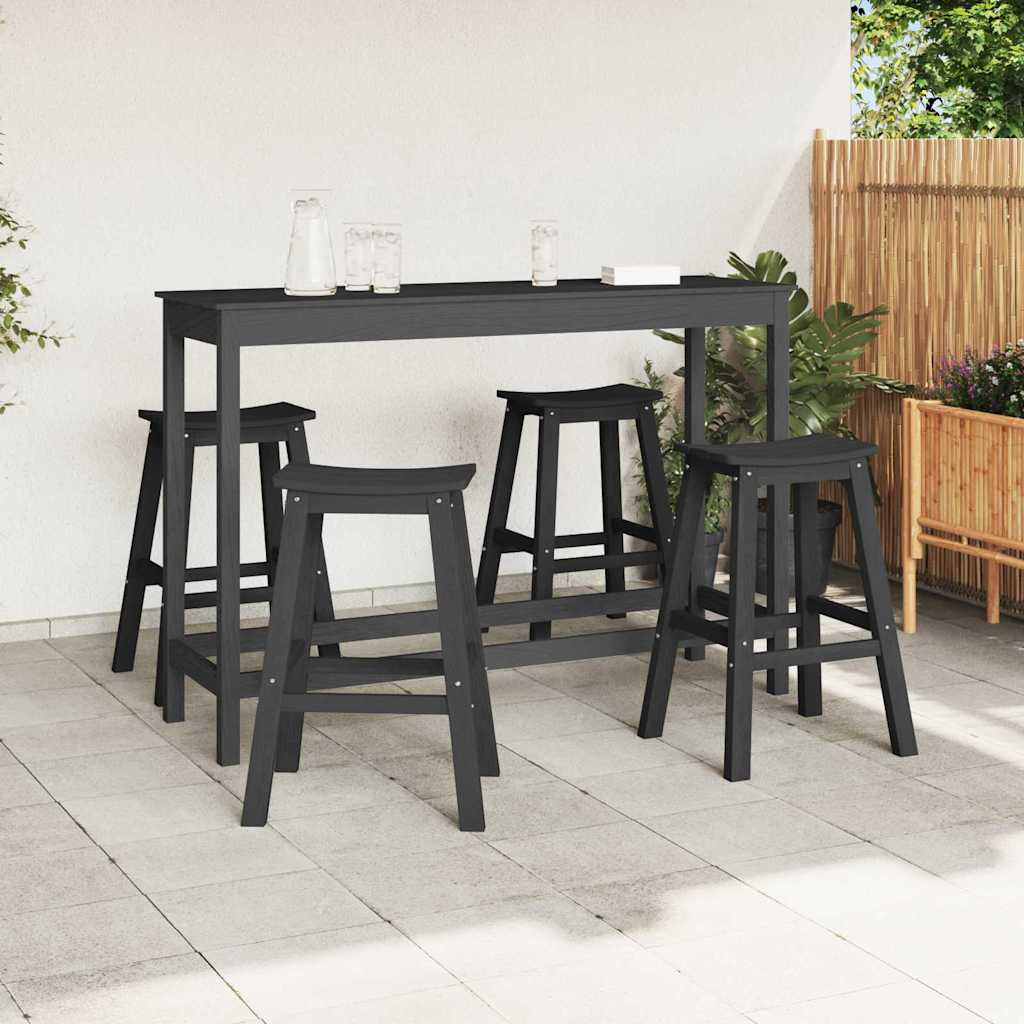 Garten Bar Set 4 stk. Schwarz HDPE