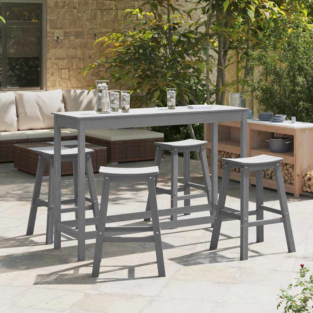 Garten Bar Set 4 Stk. Hellgrau HDPE