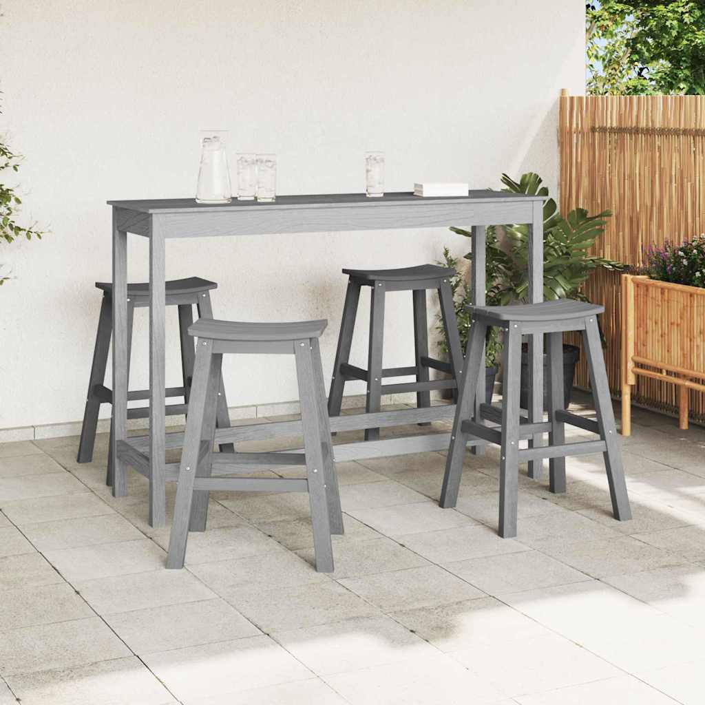 Garten Bar Set 4 Stk. Hellgrau HDPE