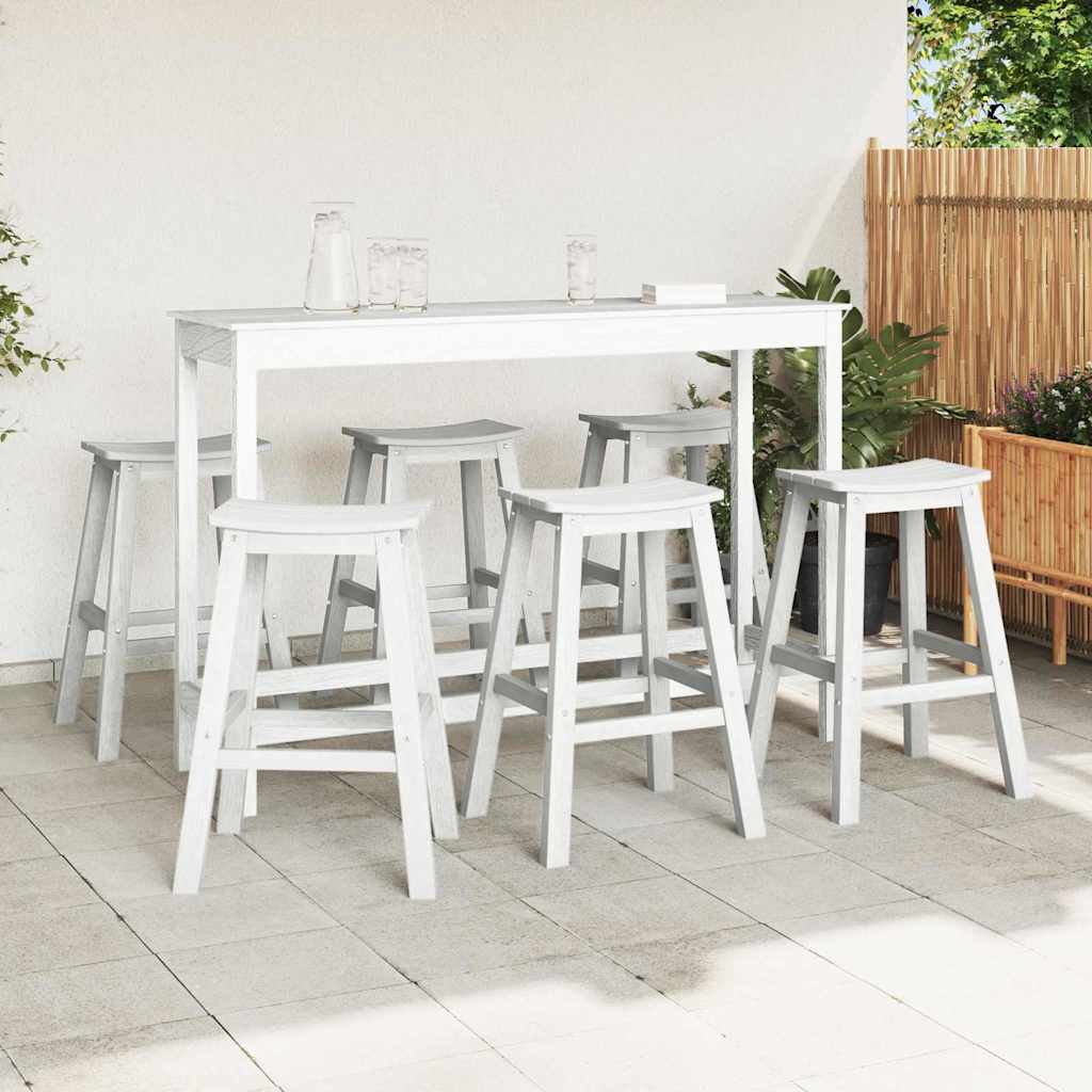 Garten Bar Set 6 Stk. Weiß HDPE