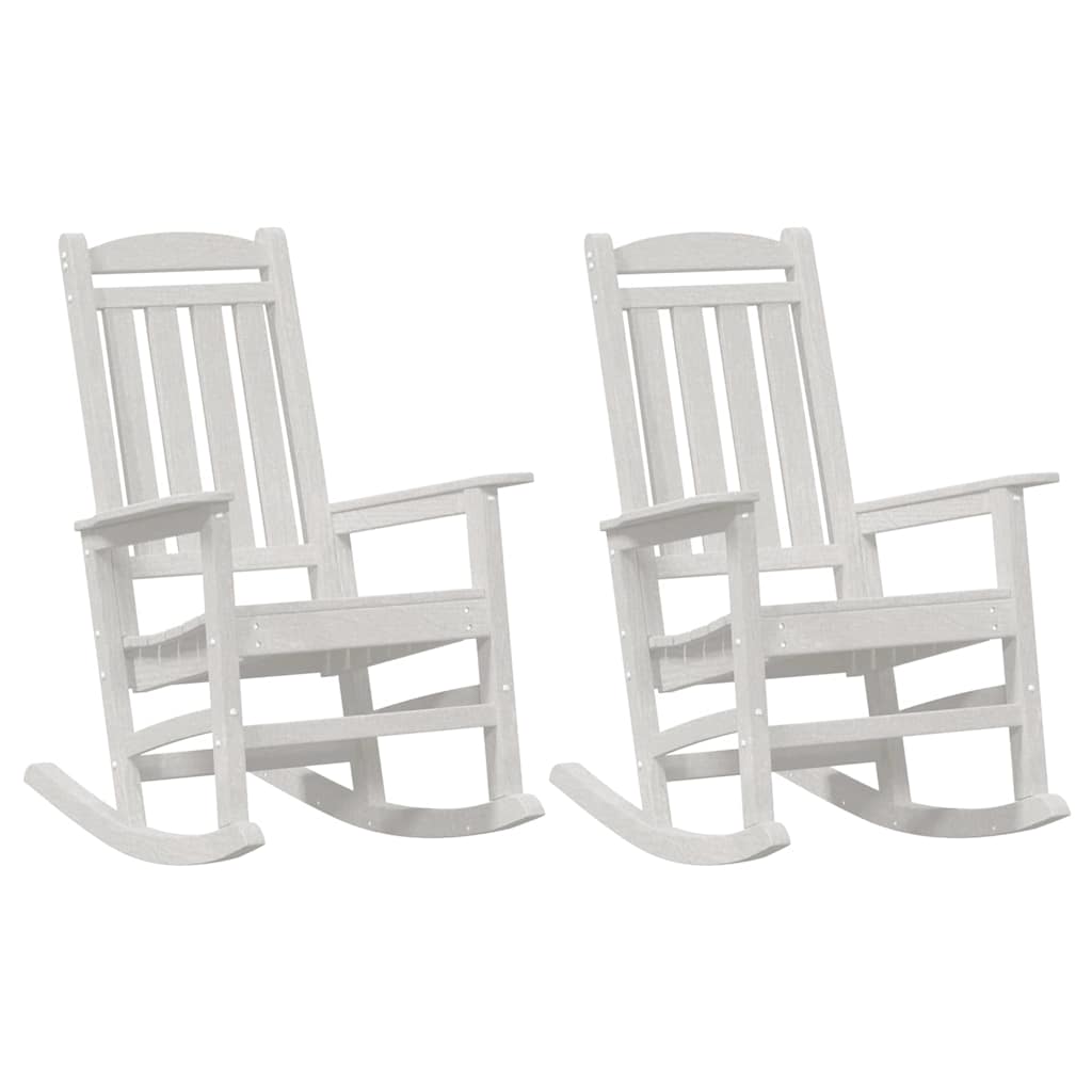 Schaukelstuhl 2 pcs Weiß 92 x 70 x 108 cm Polyethylen