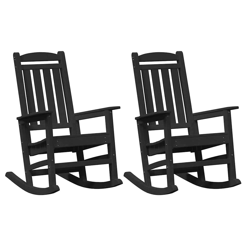 Schaukelstuhl 2 stk. Schwarz Polyethylen
