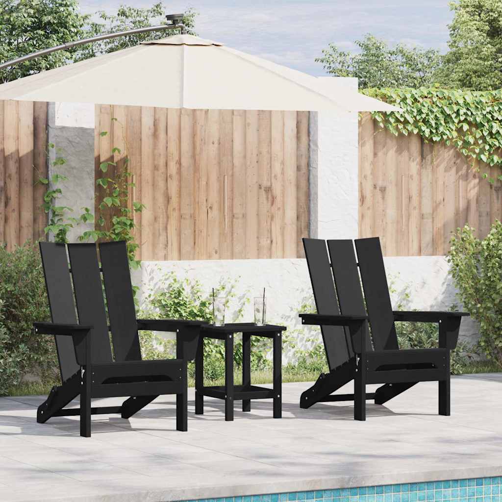 Gartenstuhl 2 stk. Schwarz Polyethylen