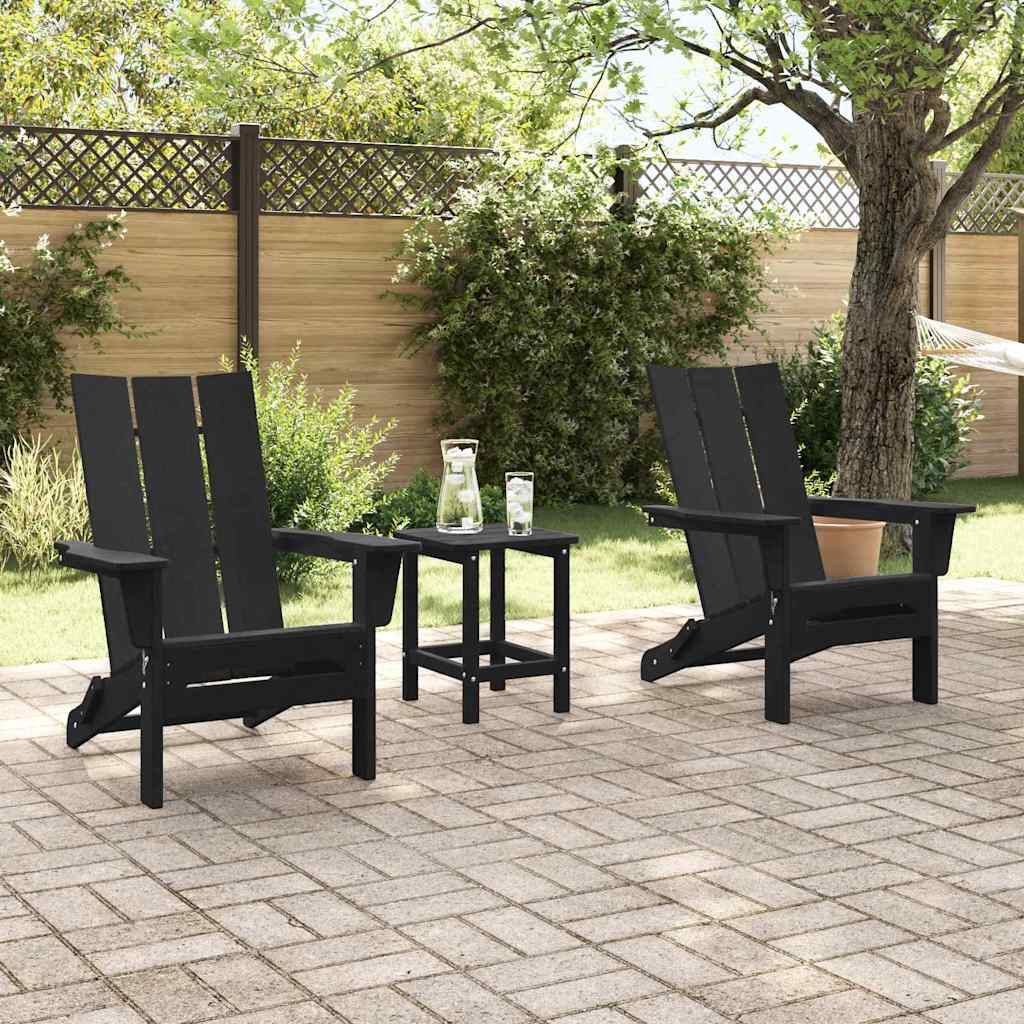 Gartenstuhl 2 stk. Schwarz Polyethylen
