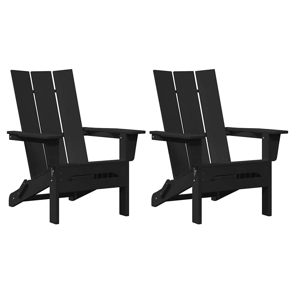 Gartenstuhl 2 stk. Schwarz Polyethylen